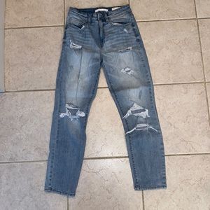 Light Wash Straight Leg Distressed Jeans Size 3